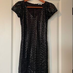 Cecico Girls Dress Black Sequin; Size Medium 10/12